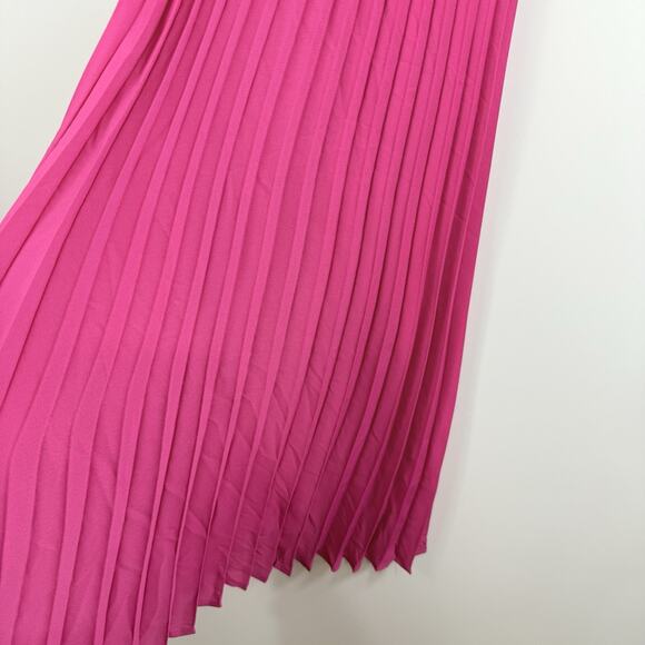 Jessica Simpson New Pink Accordion Pleated Dress Small Fit and Flare Sleeveless - Picture 4 of 12